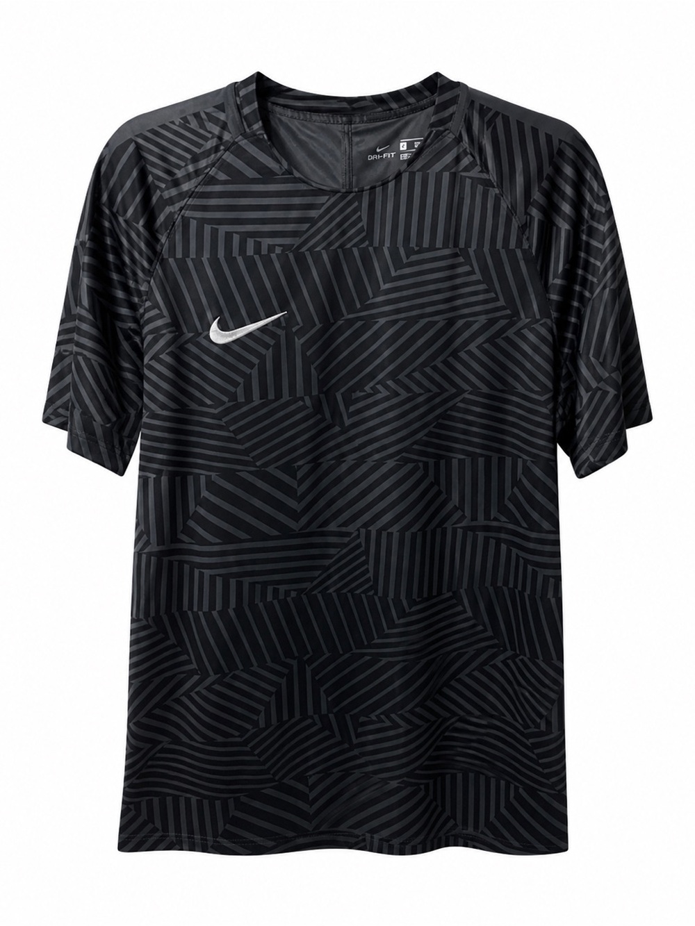 NIKE DRI-FIT,MEN, GRAY & BLACK,SHORT SLEEVE, SPORT T- SHIRT. SIZE-XL